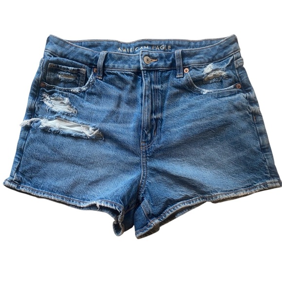 American Eagle Outfitters Pants - American Eagle Outfitters Blue Distressed Jean Shorts